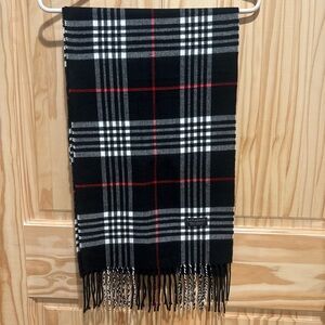 Burberry Black and Red Checkered Scarf